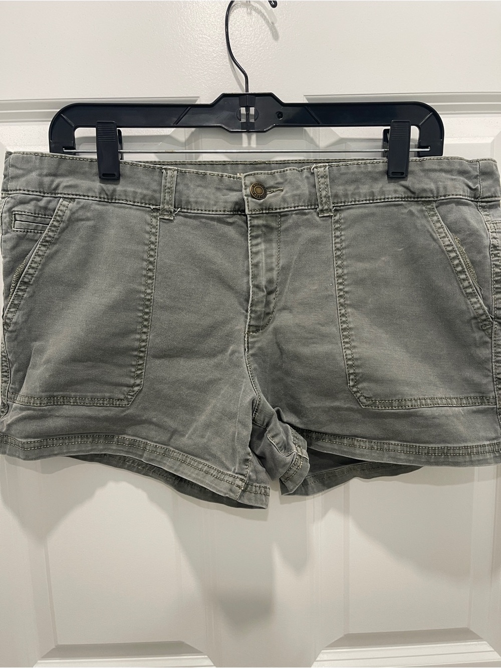 Mossimo Supply Co. Olive Green Denim-Look Cotton Shorts